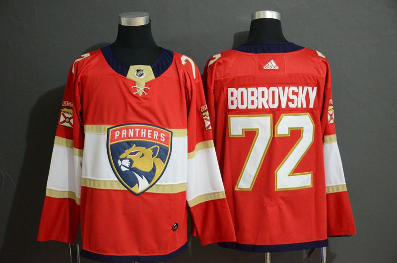 Men Florida Panthers #72 Bobrovsky Red Adidas Stitched NHL Jersey->florida panthers->NHL Jersey